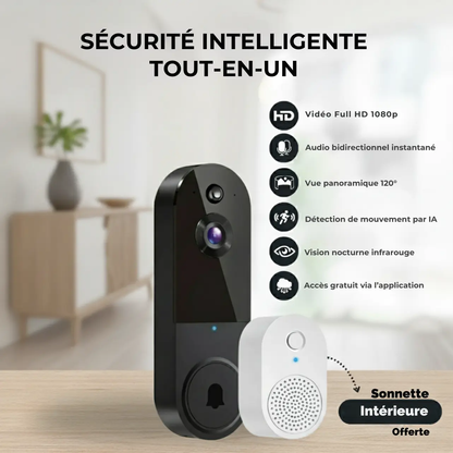 ProtectBell- Sonnette vidéo intelligente (Wi-Fi, 1080p)